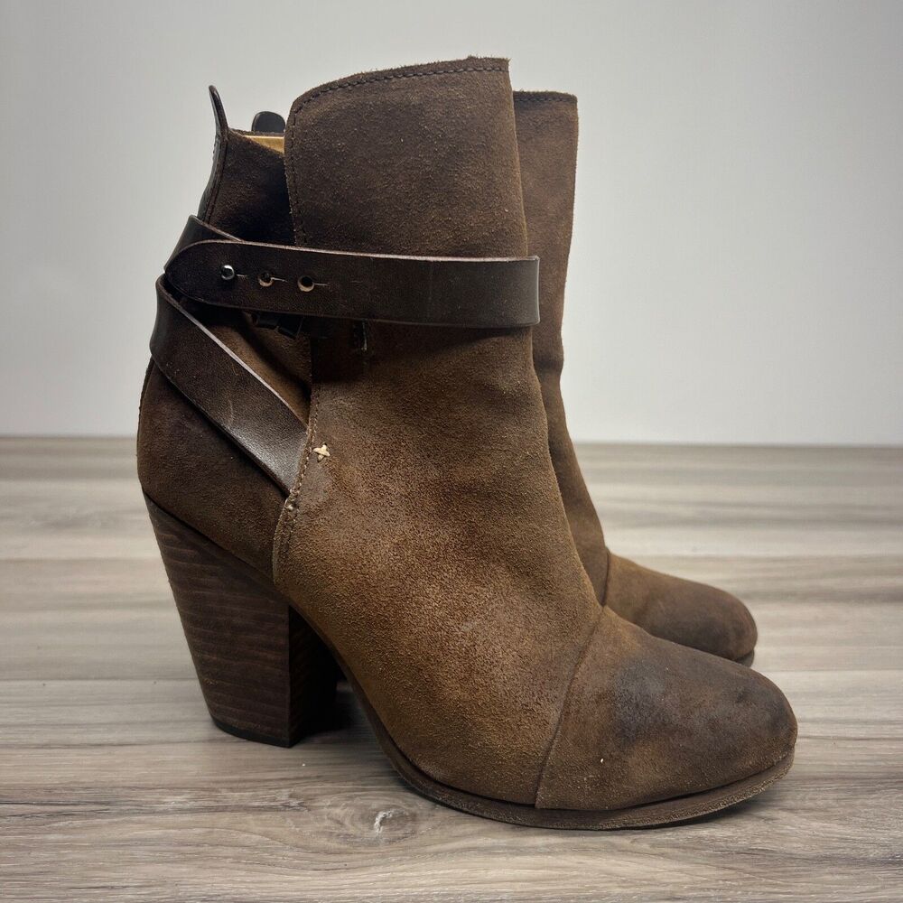RAG & BONE Kinsey Brown Leather Ankle Boot Women's Size 36.5 / 6.5  Cap Toe‎